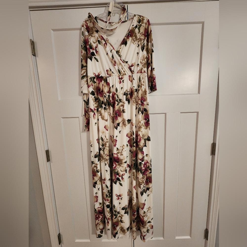 PinkBlush Floral Plus Maxi Dress